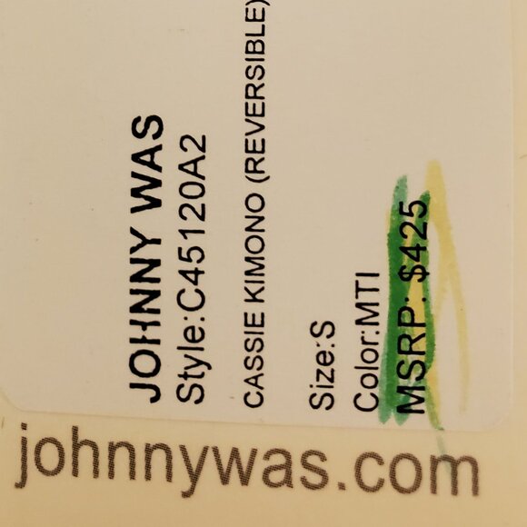 Johnny Was Reversible Cassie Silk Kimono NWT - Picture 6 of 6